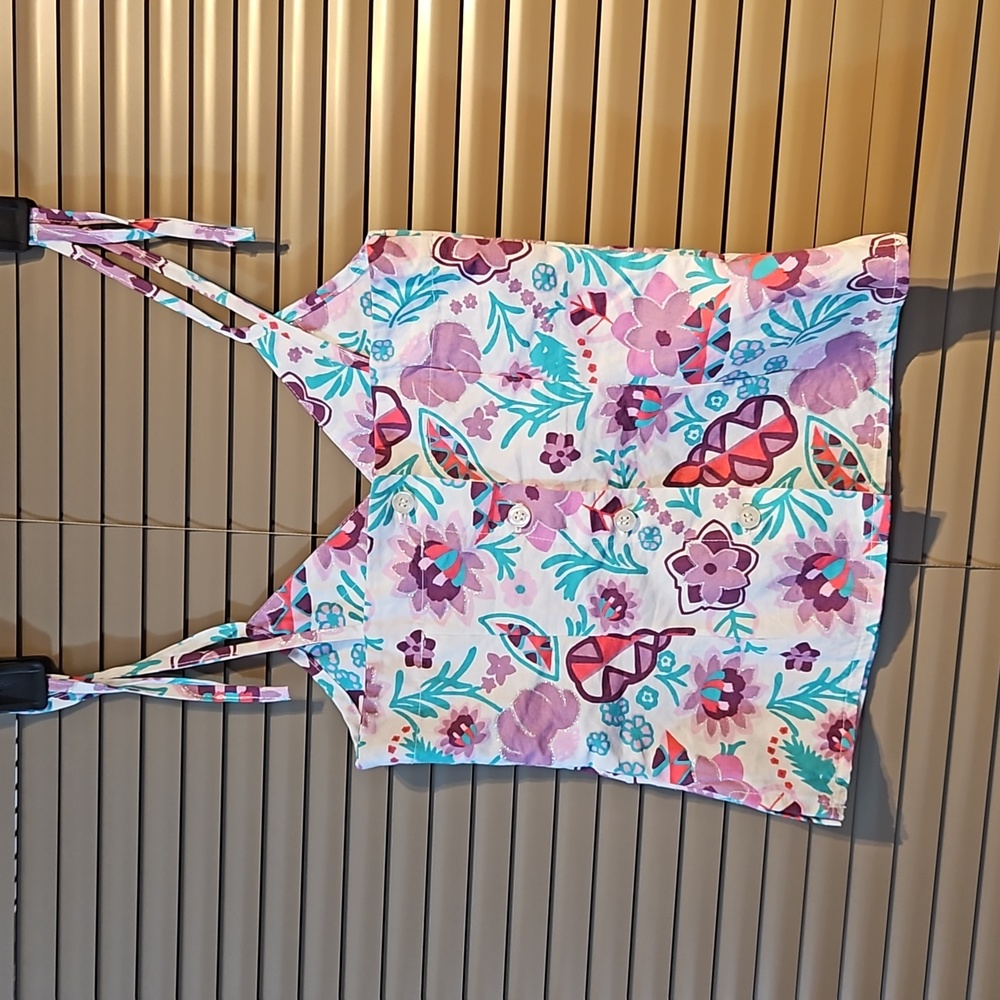 NWoT girls 6-8 monsoon style cotton top  cami adjustable tiestrings, never worn - Picture 7 of 9